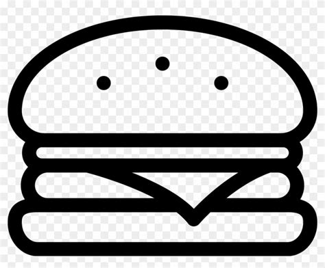 Burgerler - Black And White Burger Clipart, HD Png Download - 1100x858 ...