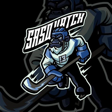 Premium Vector | Sasquatch mascot logo template for sports and hockey team