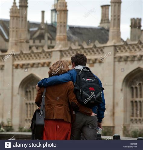 Cambridge University Students embrace near Kings College, Cambridge ...