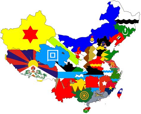 Flag-map for provinces of China : r/vexillology