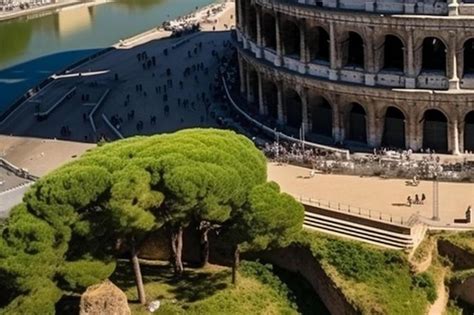 Premium AI Image | aerial drone photo of iconic ancient roman ...