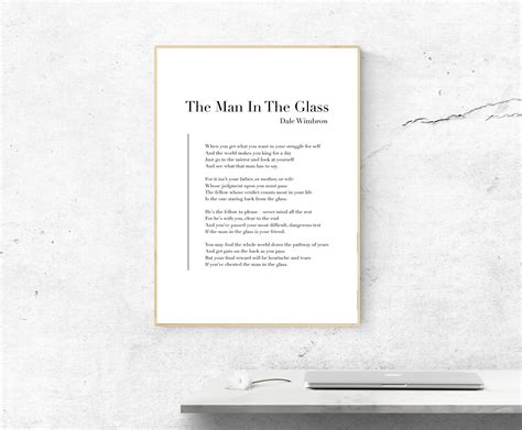 The Man in the Glass by Dale Wimbrow Poetry Printable - Etsy