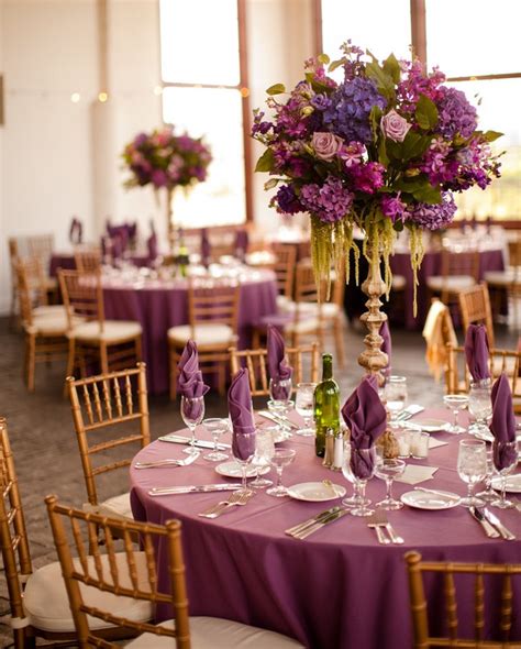 Sophisticated Purple Wedding Table Decorations