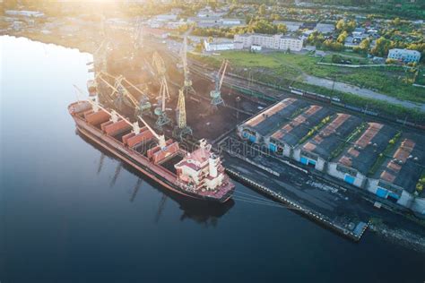 Cargo Ship in the Port Aerial View from Drone Stock Image - Image of cityscape, ship: 124216095