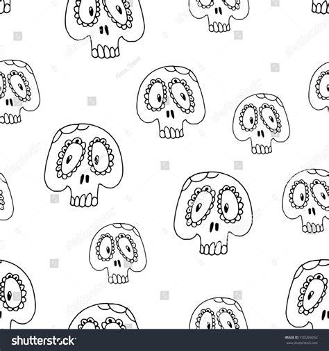 Skull Seamless Pattern Black White Illustration Stock Vector (Royalty Free) 730269262 | Shutterstock