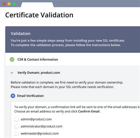 One-Step Validation - ZeroSSL