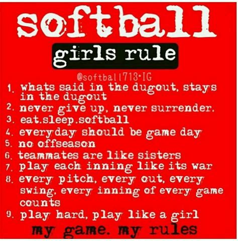 Softball rules | Softball rules, Softball quotes, Softball