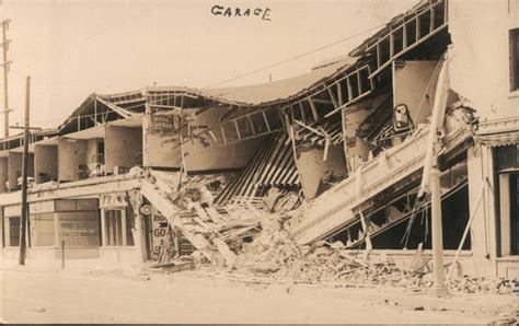 Public Parking Garage after Earthquake Long Beach, CA Postcard