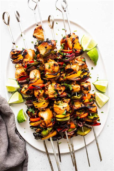 This chicken kebab marinade is made with soy sauce, Worcestershire sauce, orange juice, and ...