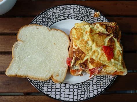 A New Day: Chicken, Melted Cheese & Omelette Sandwich