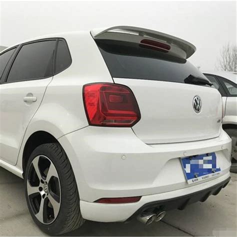 For VW Polo Spoiler ABS Material Car Rear Wing Primer Color VW polo ...