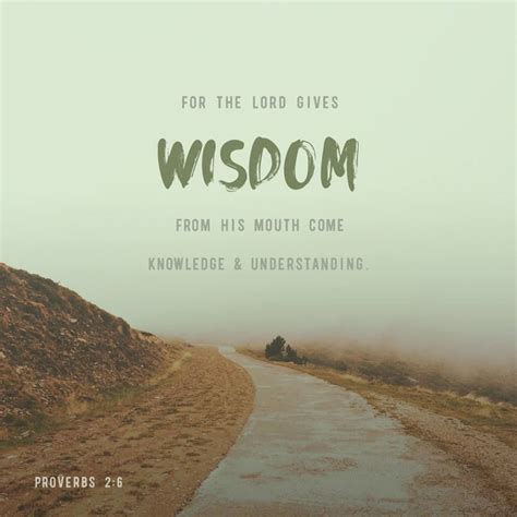 "For the Lord gives wisdom, from his mouth come knowledge & understanding." - Proverbs 2:6 Where ...