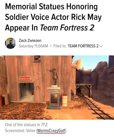 Memorial Statues Honoring Soldier Voice Actor Rick May Appear In Team Fortress 2 Saturday 11 ...