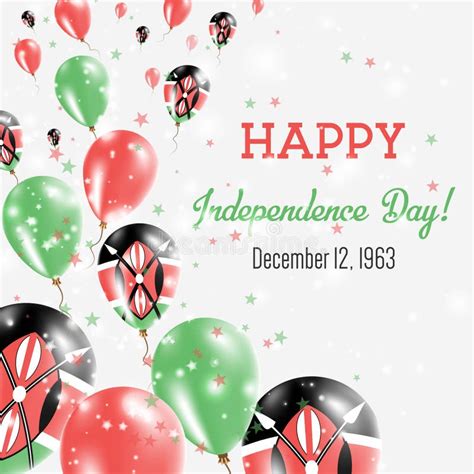 Kenya Independence Day Greeting Card. Stock Vector - Illustration of ...