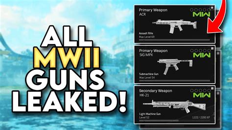 FULL MWII & WARZONE 2 GUN LIST REVEALED! | Call Of Duty MWII - YouTube