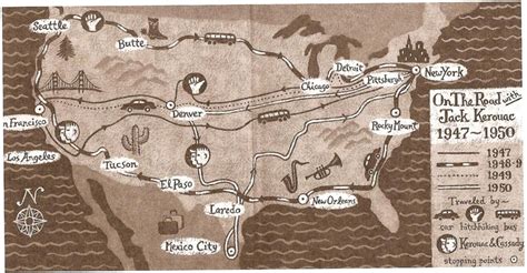 On the Road with Jack Kerouac (and Neal Cassady), 1947-1950. [1501 × 780] | Jack kerouac, Road ...