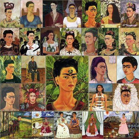 Frida Kahlo Art. Self-Portrait Painting Collage Digital Art by Scott Mendell - Pixels