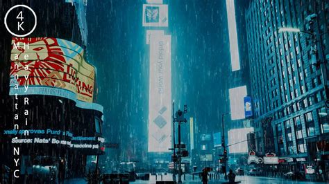 NYC Night Flash Flood Warning - Times Square, New York 4K - YouTube