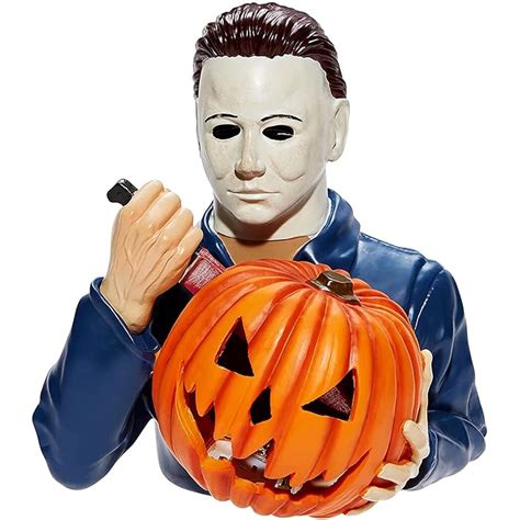 Buy WZCL Halloween Michael Myers Resin Statue, Light-Up Horror Movie ...