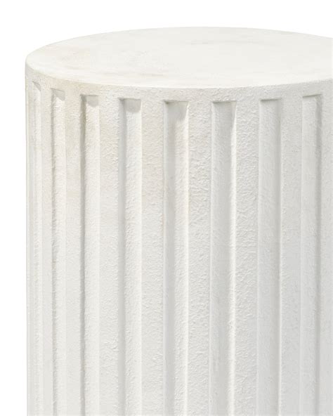 Fluted Column Side Table White