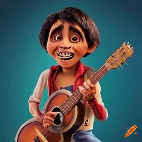 Miguel singing 'recuerdame' from the movie coco on Craiyon