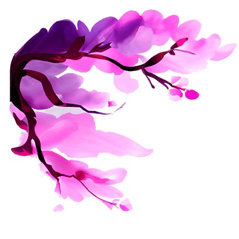 Watercolor Cherry Blossom Branch · Creative Fabrica