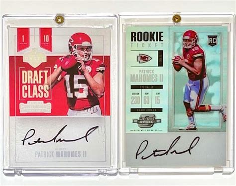 2 Patrick Mahomes Autographed Rp Rookie Football Cards