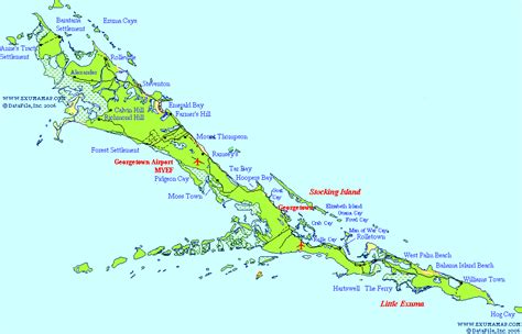 Great Exuma Exuma Bahamas Map