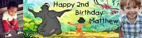 Jungle Book Themed Birthday Party Banner Jungle Book Birthday Party Banners | Personalised Party ...