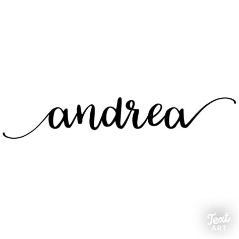 the word andrea written in cursive writing on a white background with black ink