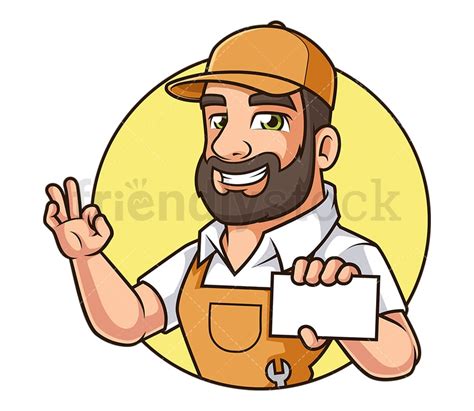 Handyman Logo Cartoon Clipart Vector - FriendlyStock