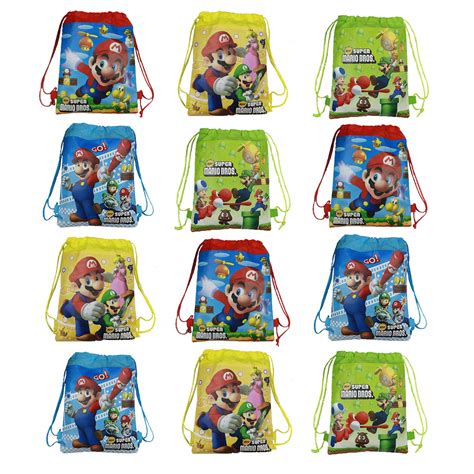 Buy POMNUG 12 PCS Super Mario Party Bags Non-woven Drawstring Goodie ...