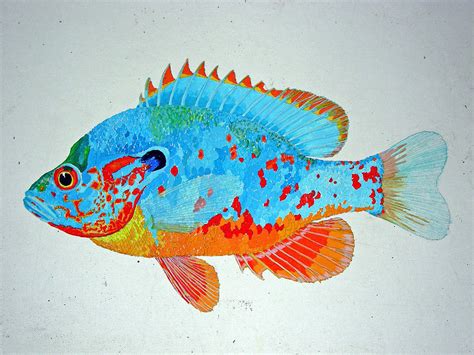 Pretty Blue Fish Painting by Don Seago