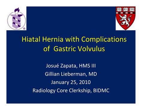 Hiatal Hernia with Complications of Gastric Volvulus