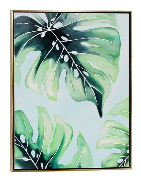 Modern Palm Leaf - Picture Frame Print on Canvas | Canvas art, Framed ...