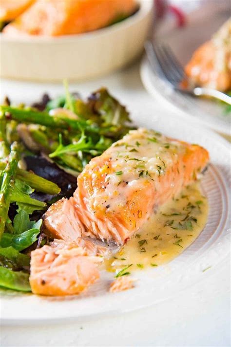 Slow Roasted Salmon with Lemon Butter Sauce - The Flavor Bender