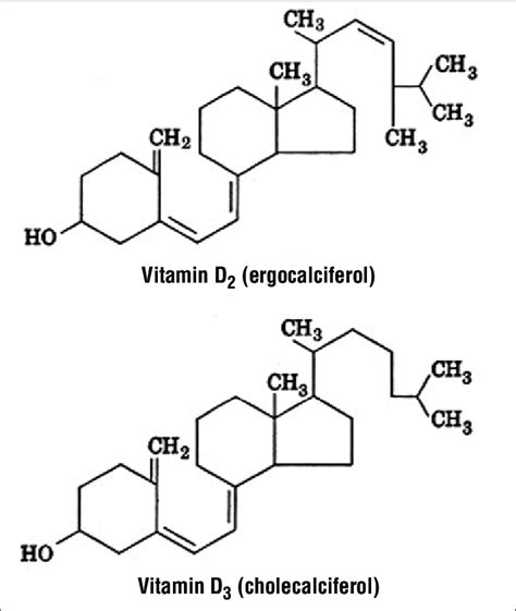 Molecular structure of vitamin D 2 and vitamin D 3. Used with... | Download Scientific Diagram