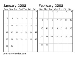 Download 2005 Printable Calendars