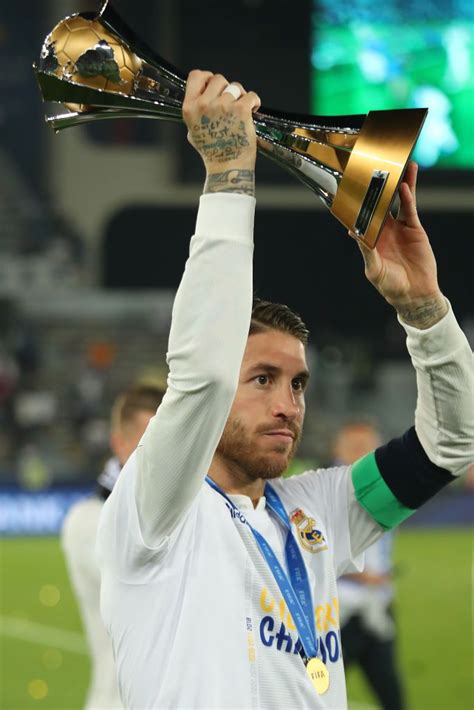 Sergio Ramos of Real Madrid celebrates with the FIFA Club World Cup ...