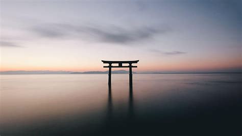 : ocean, evening, dusk, sunset, traditional, japanese, spirit HD ...