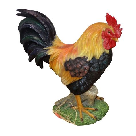 Alpine 10 in. Rooster Statue-USA350HH - The Home Depot