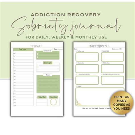 SOBRIETY JOURNAL Pdf ADDICTION Recovery Recovery Journal - Etsy