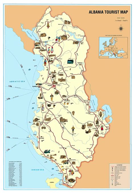 Large tourist map of Albania. Albania large tourist map | Vidiani.com ...