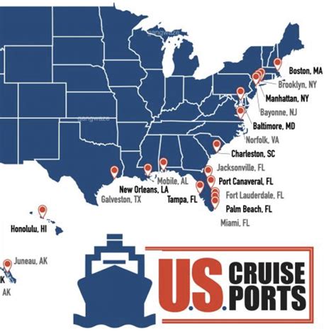 Cruise Ship Ports - US Departures Full Port List & Map [2022]