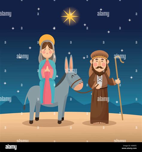 Mary and joseph cartoon design Stock Vector Image & Art - Alamy