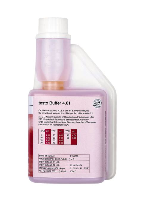 pH buffer solution 4.01 | pH | Parameters | Testo, Inc