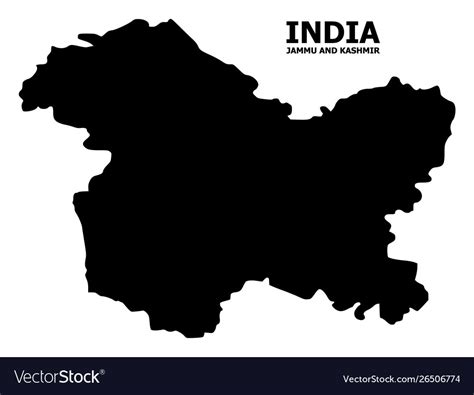 Flat map jammu and kashmir state Royalty Free Vector Image