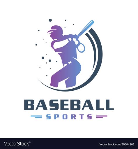 Sports baseball logo design Royalty Free Vector Image