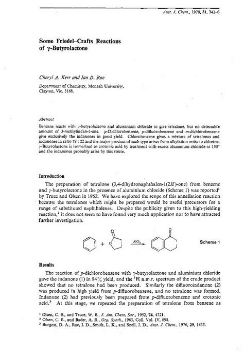 (PDF) Some Friedel-Crafts reactions of γ-butyrolactone - DOKUMEN.TIPS