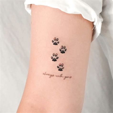 Dog Paw Print Memorial Tattoo Ideas